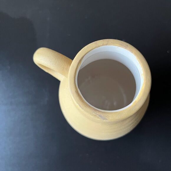 Pottery Jug Vase with Abstract Eye Handle Earthy Color Heritage Home 7.25 in H - Picture 5 of 12